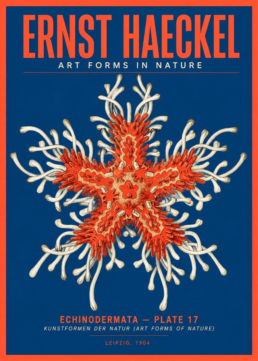 Ernst Haeckel Asteroidea Echinodermata Plate 28 No5 - Plakát