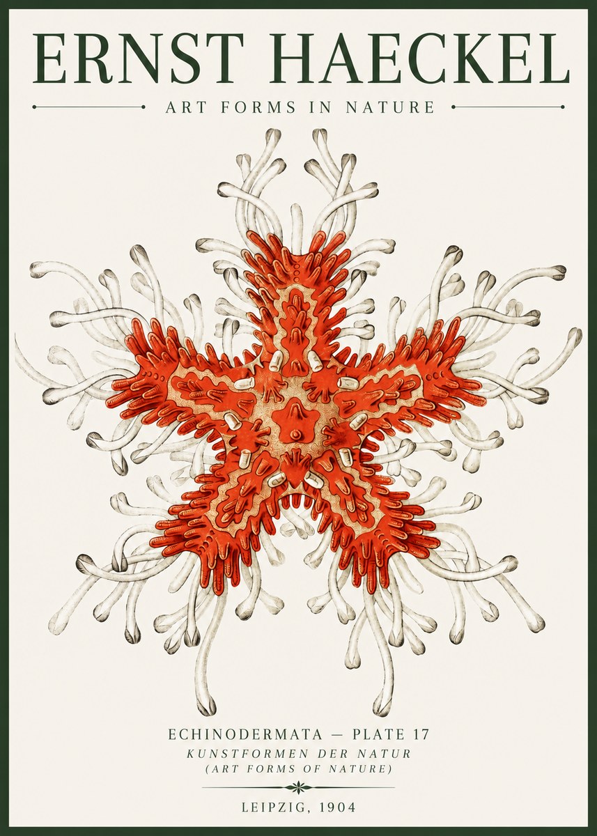 Ernst Haeckel Asteroidea Echinodermata Plate 28 No6 - Plakát