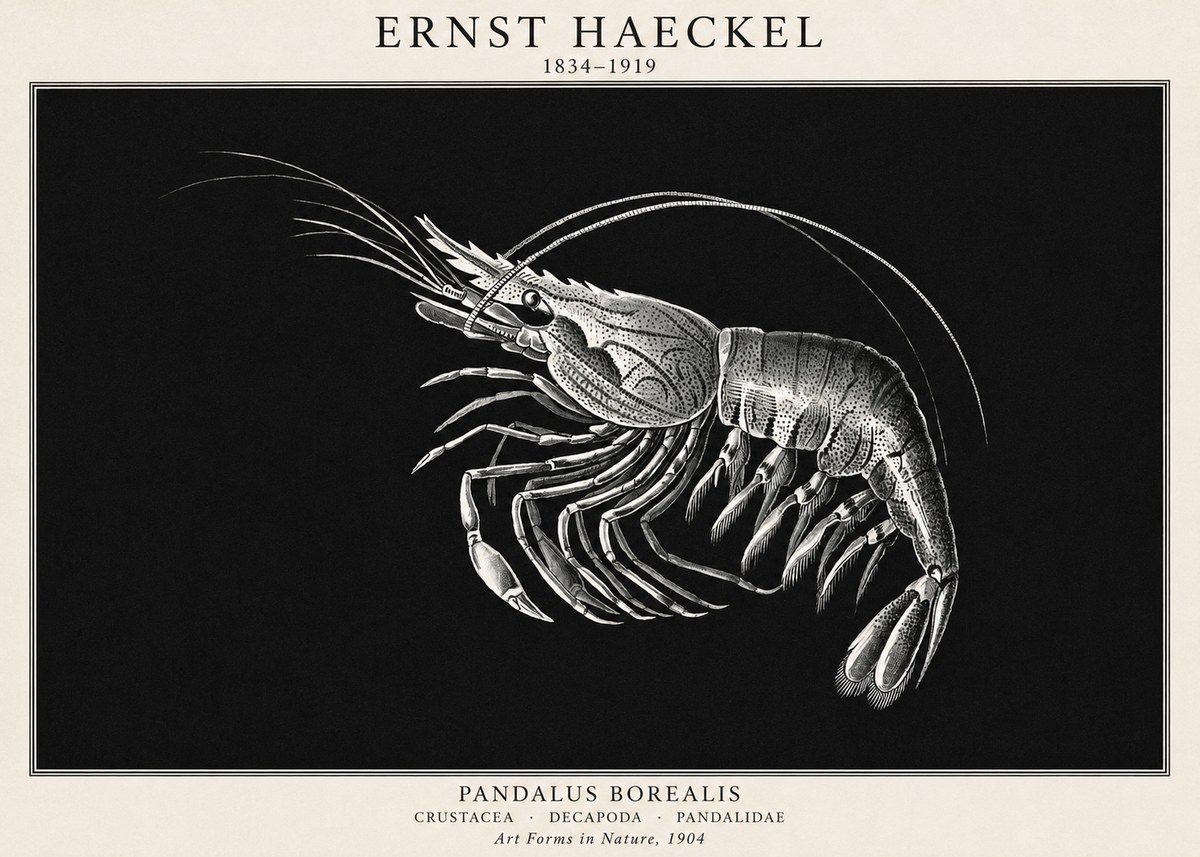 Ernst Haeckel Pandalus Borealis No1 - Plakát