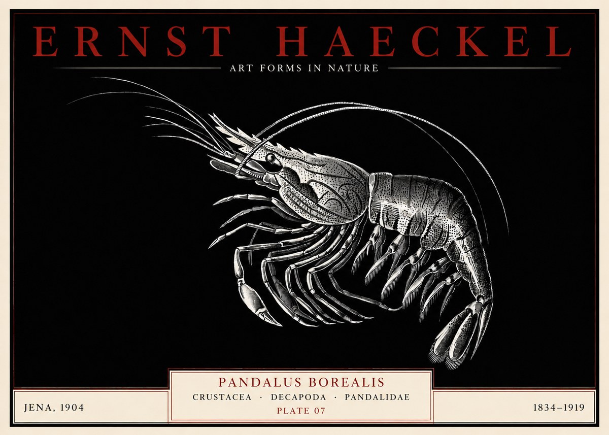 Ernst Haeckel Pandalus Borealis No3 - Plakát