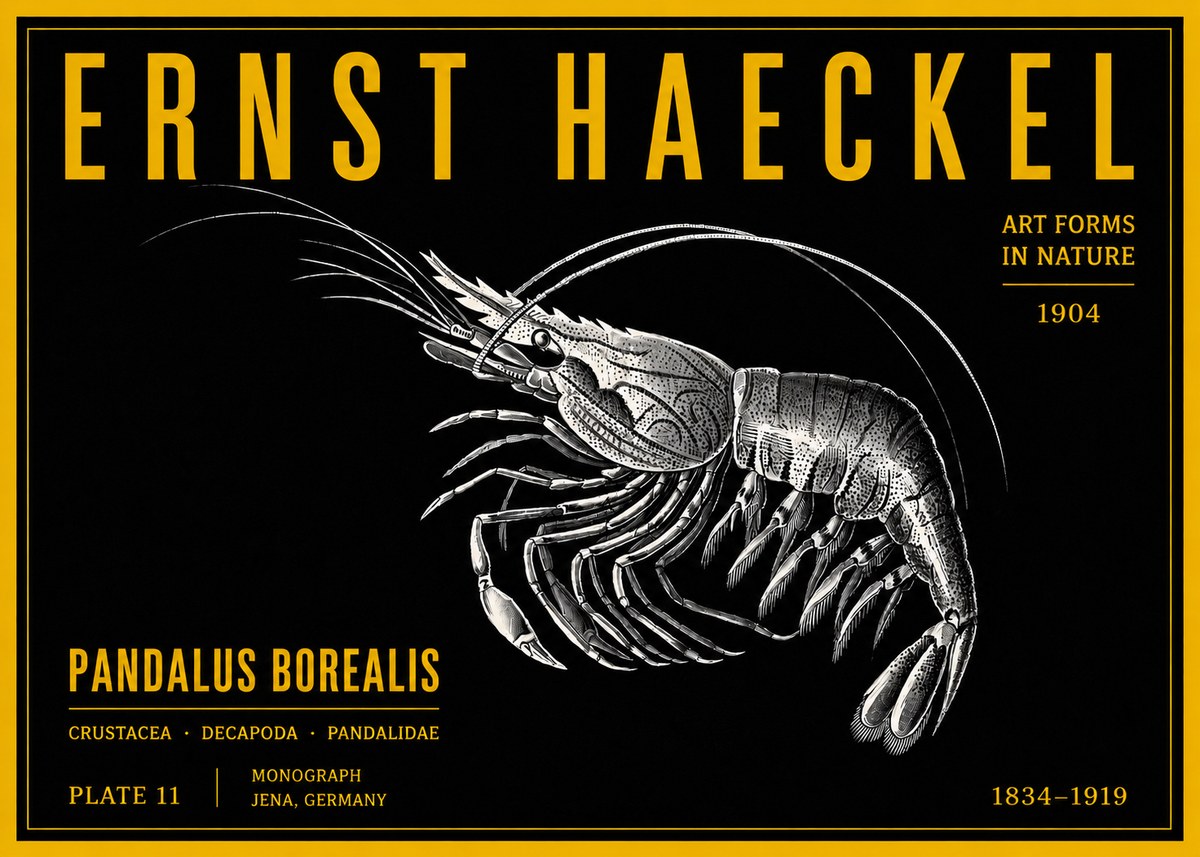 Ernst Haeckel Pandalus Borealis No4 - Plakát