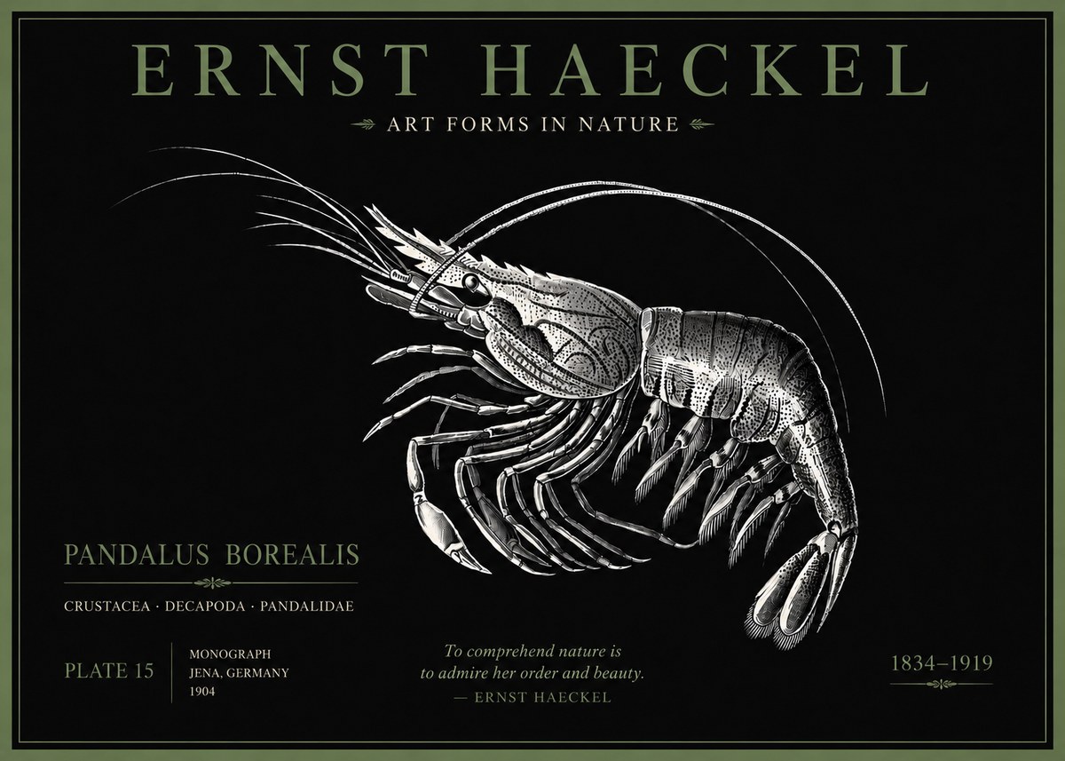 Ernst Haeckel Pandalus Borealis No5 - Plakát
