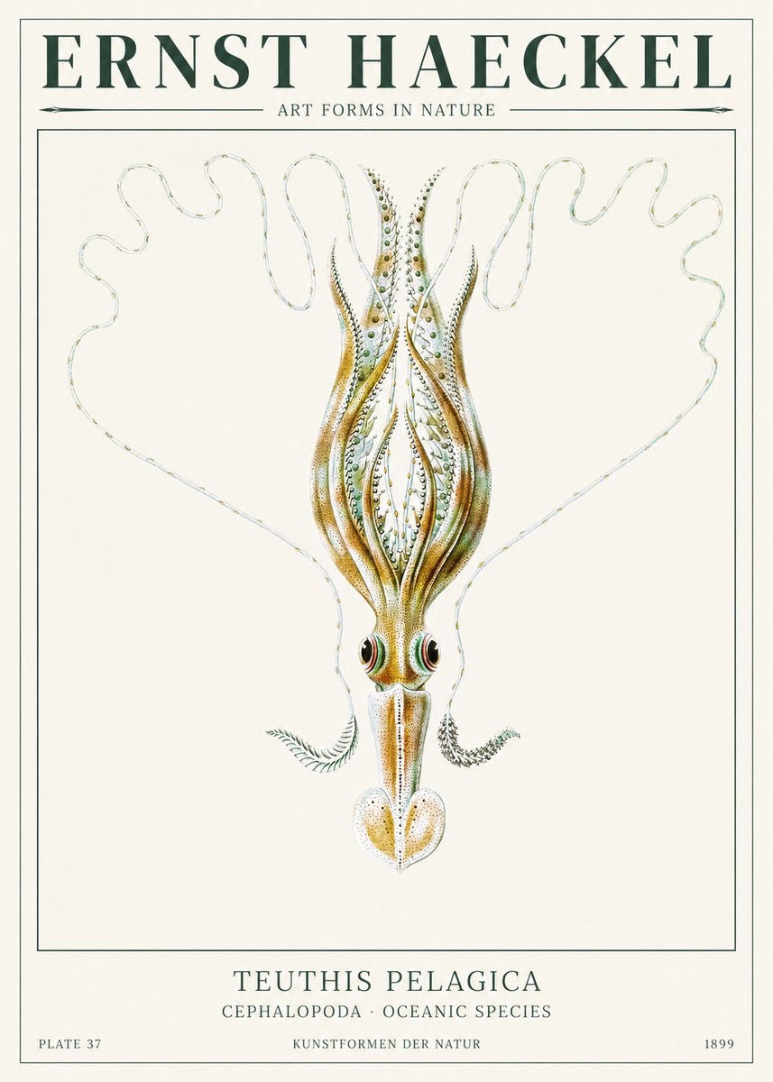 Ernst Haeckel Teuthis Pelagica No1 - Plakát