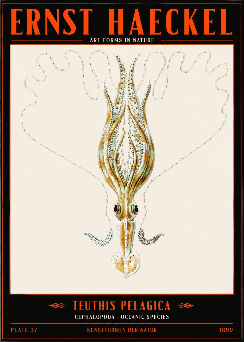 Ernst Haeckel Teuthis Pelagica No2 - Plakát