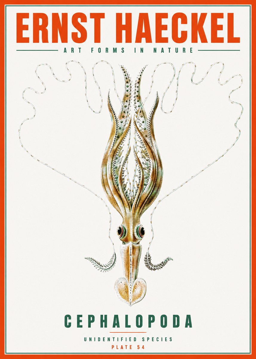 Ernst Haeckel Teuthis Pelagica No6 - Plakát