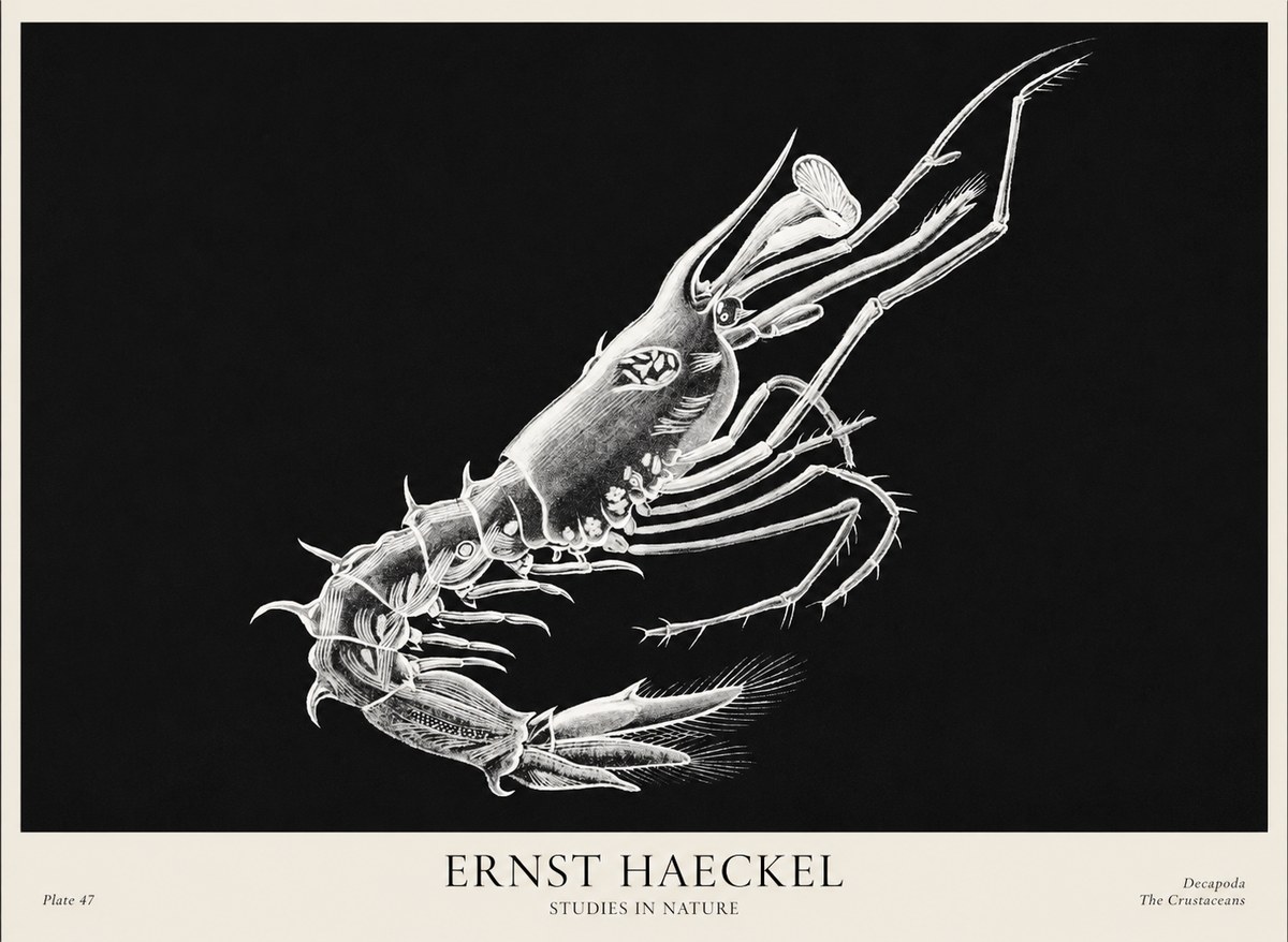 Ernst Haeckel Decapoda the Crustaceans No1 - Plakát