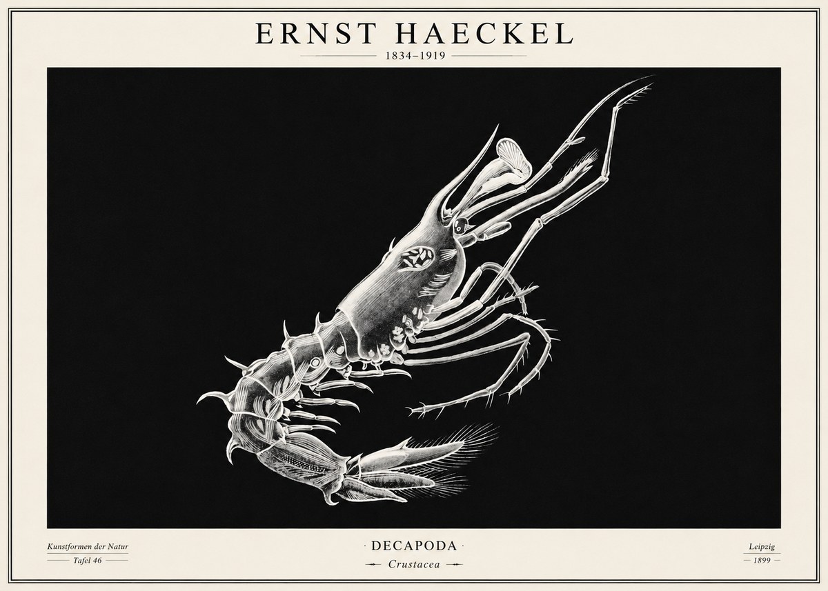 Ernst Haeckel Decapoda the Crustaceans No2 - Plakát