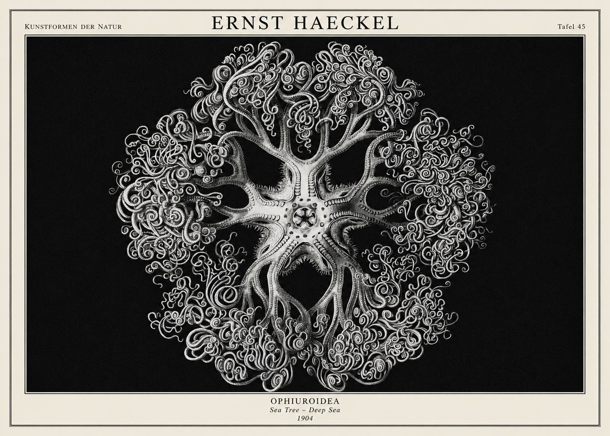 Ernst Haeckel Ophiuroidea Sea Tree - Deep Sea No1 - Plakát