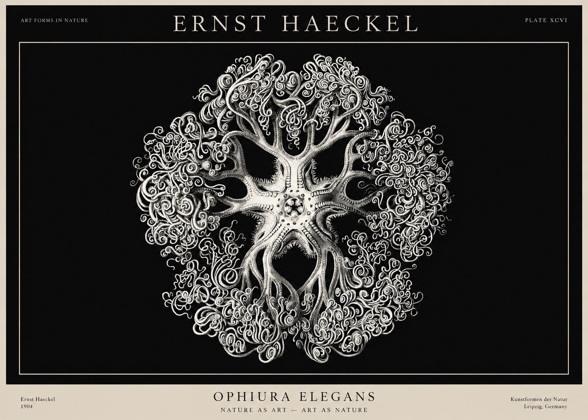 Ernst Haeckel Ophiuroidea Sea Tree - Deep Sea No3 - Plakát