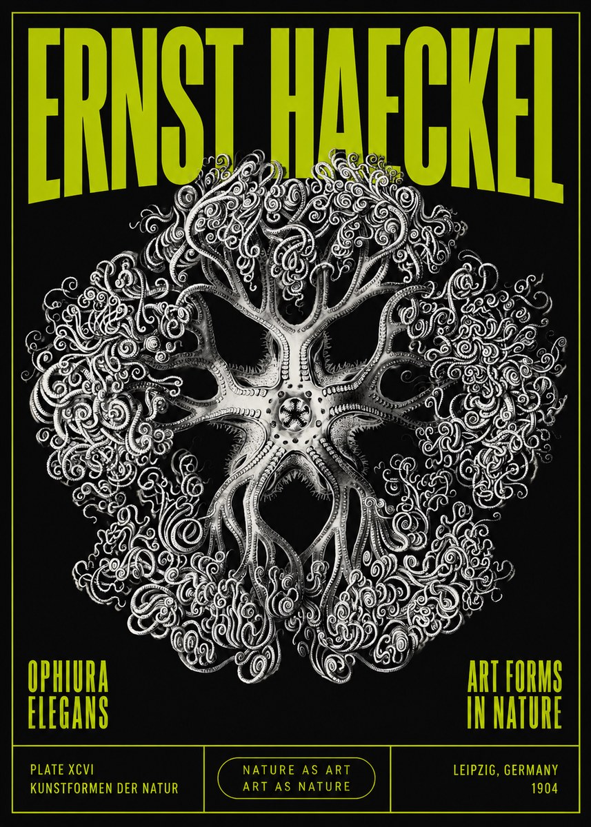 Ernst Haeckel Ophiuroidea Sea Tree - Deep Sea No5 - Plakát