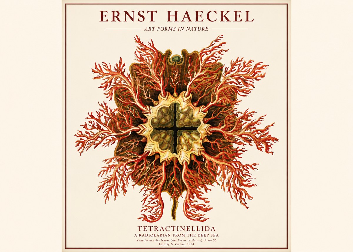 Ernst Haeckel Tetractinellida a Radiolarian from the Deep Sea No1 - Plakát