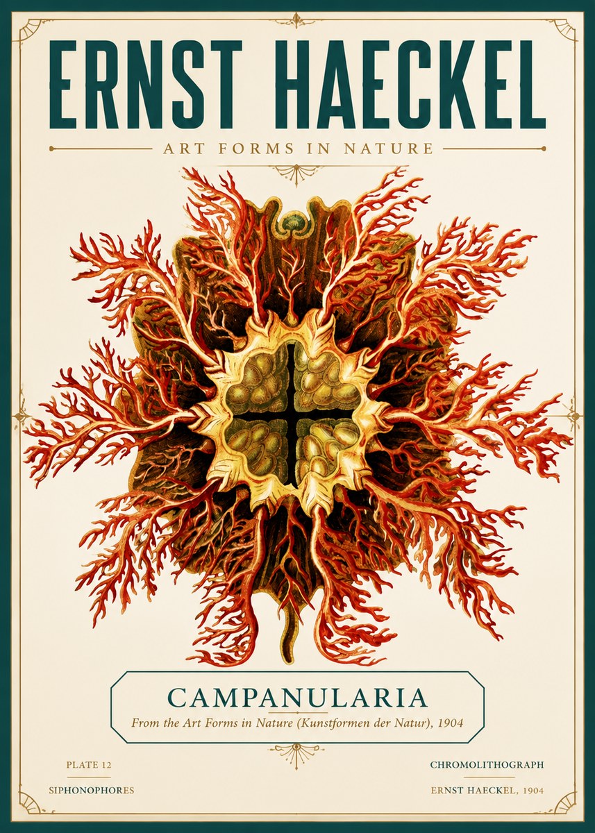 Ernst Haeckel Tetractinellida a Radiolarian from the Deep Sea No6 - Plakát