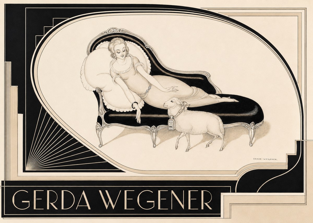 Gerda Wegener Lady with Lamb No2 - Plakát