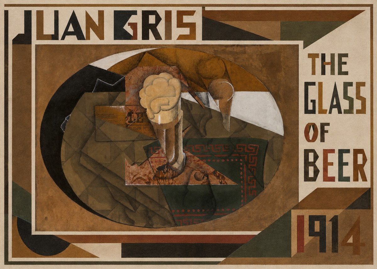 Juan Gris The Glass of Beer No1 - Plakát