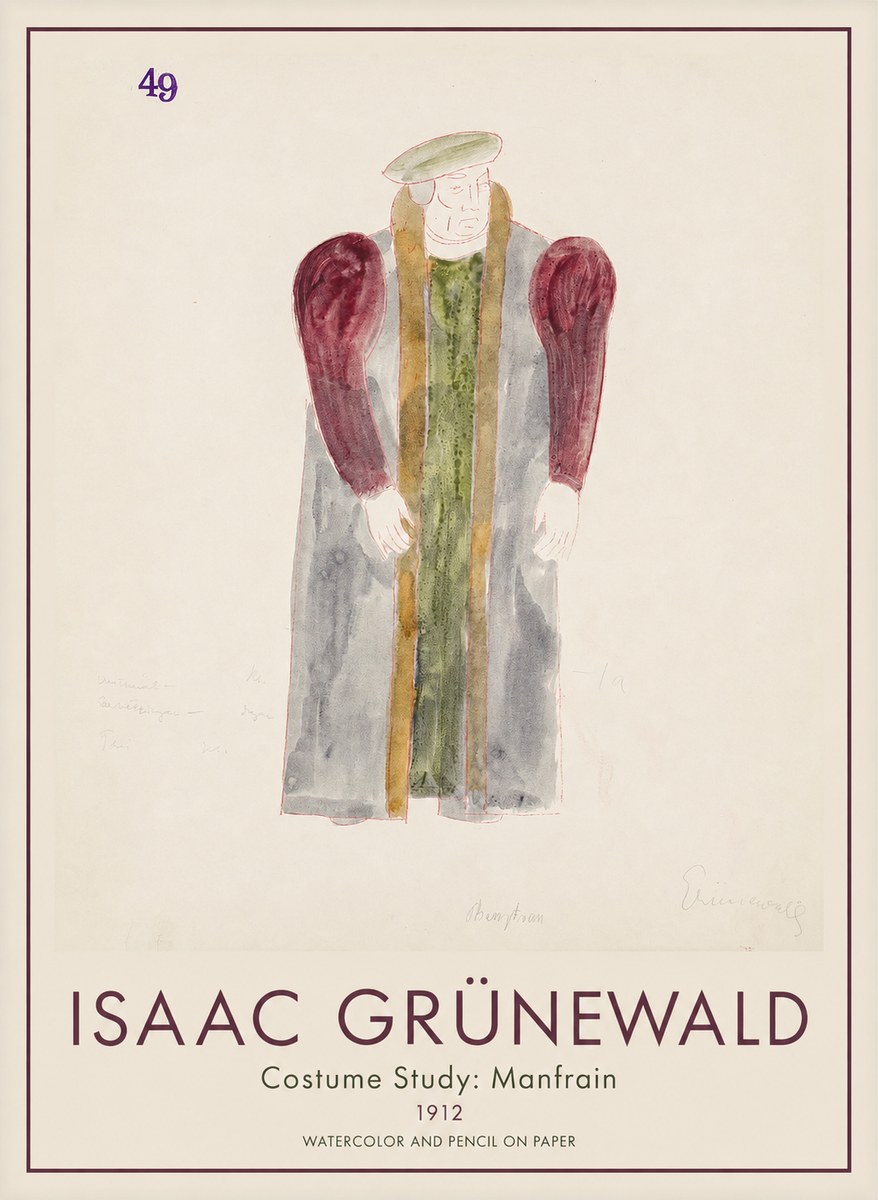 Isaac Grünewald Costume Study: Manfrain No1 - Plakát