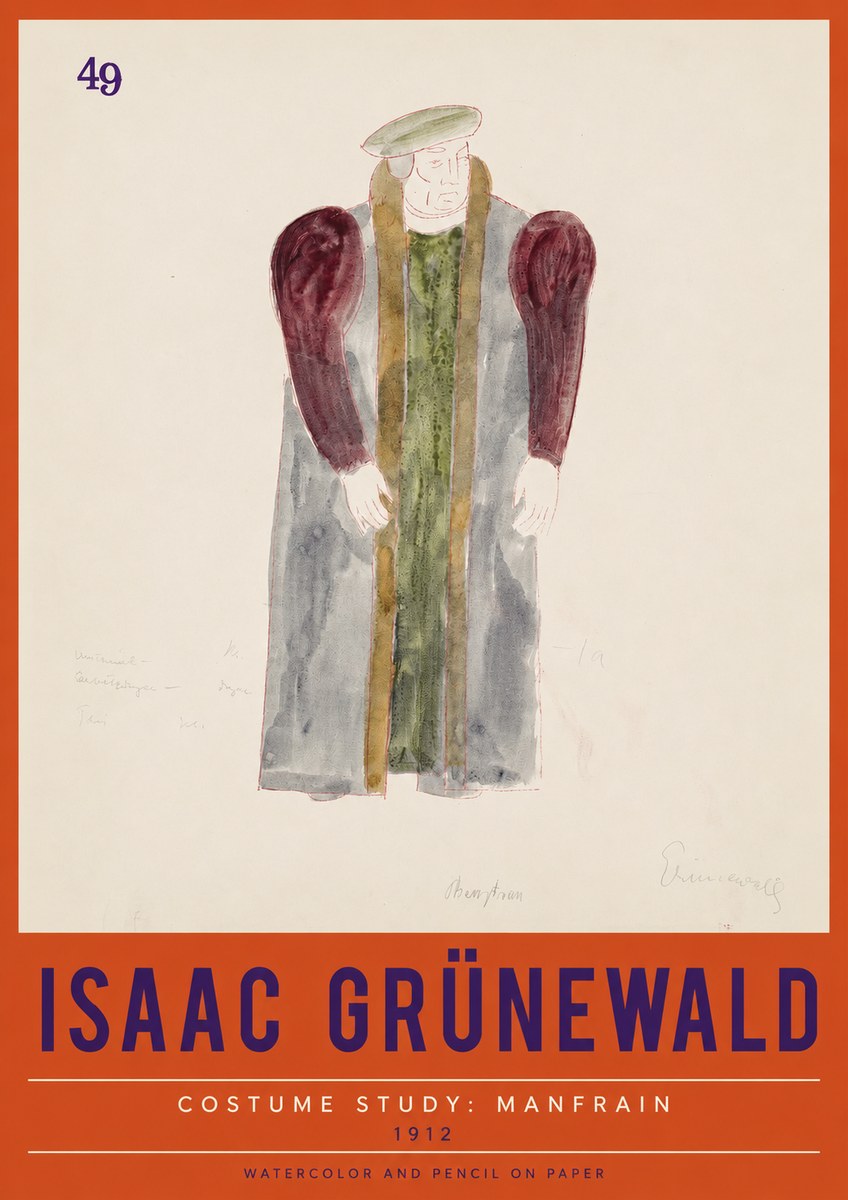 Isaac Grünewald Costume Study: Manfrain No2 - Plakát