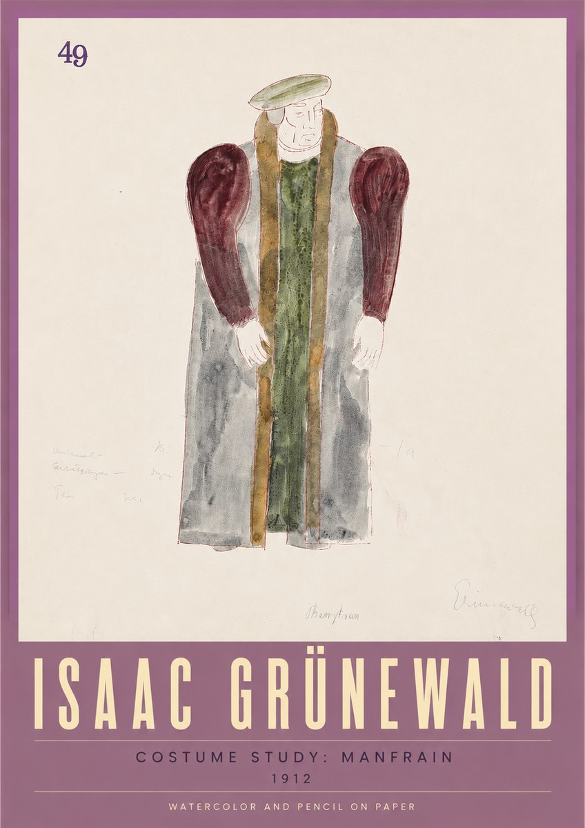 Isaac Grünewald Costume Study: Manfrain No3 - Plakát