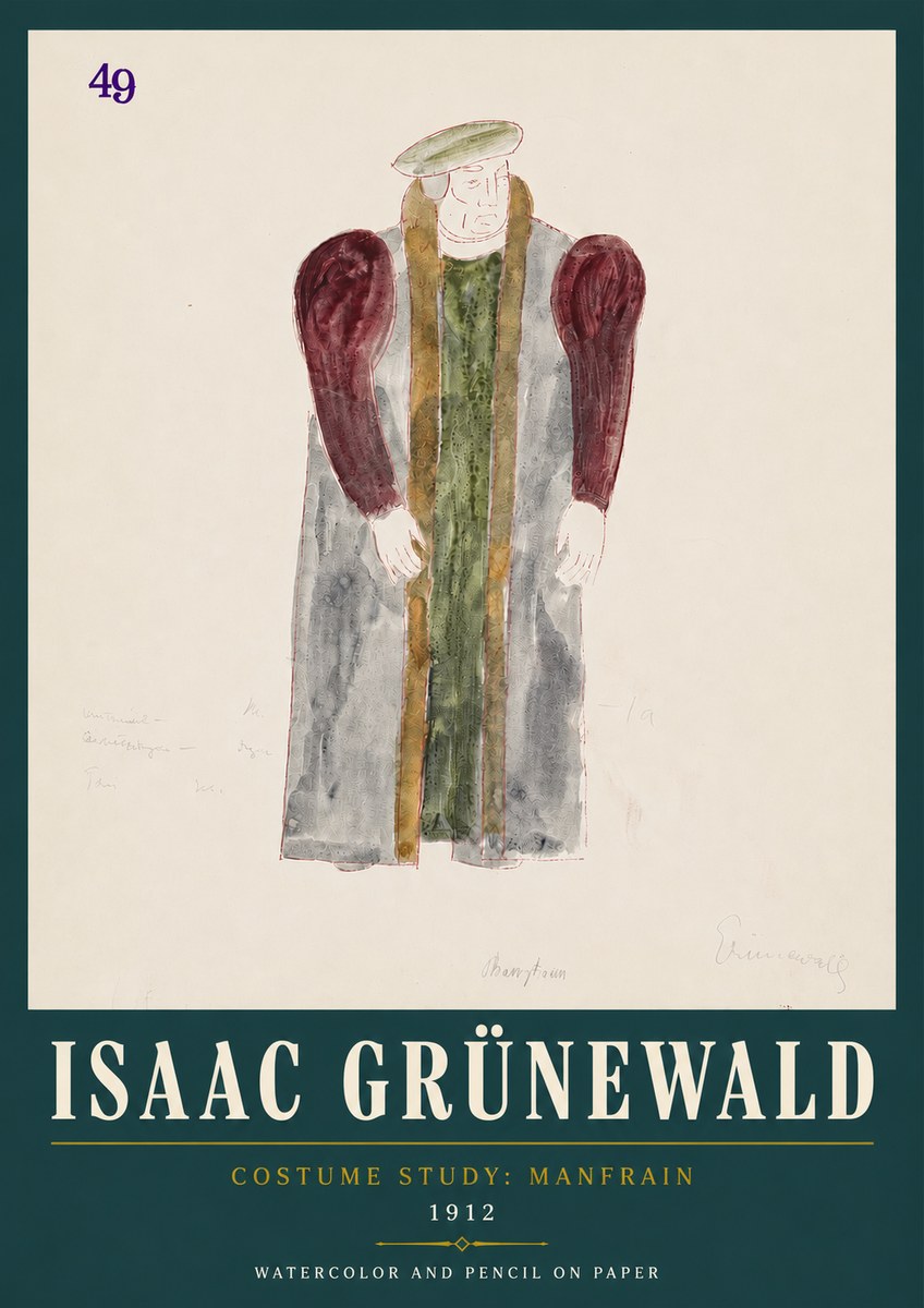 Isaac Grünewald Costume Study: Manfrain No4 - Plakát