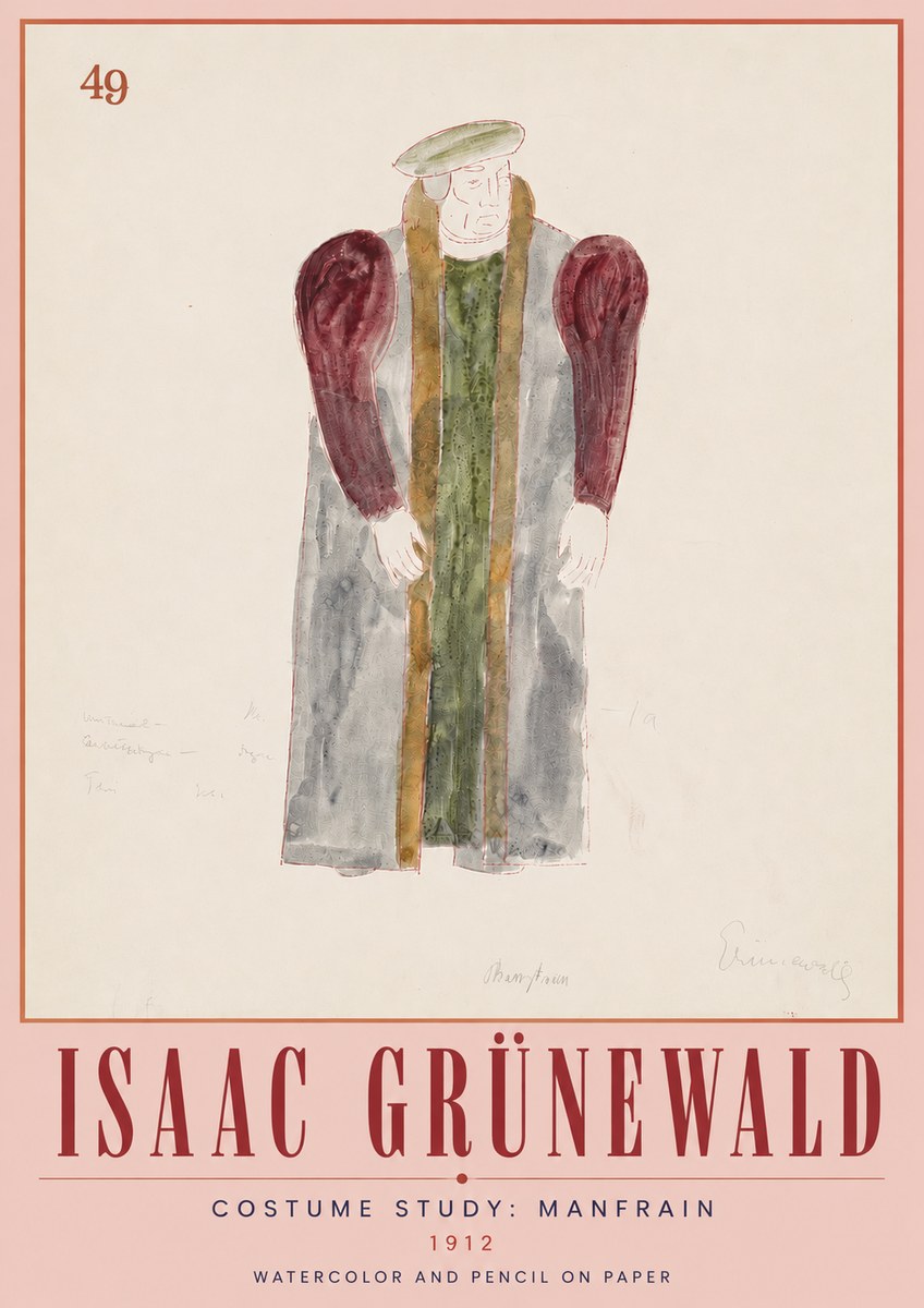 Isaac Grünewald Costume Study: Manfrain No5 - Plakát