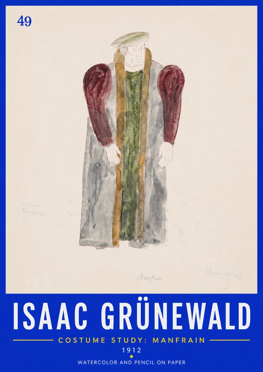 Isaac Grünewald Costume Study: Manfrain No6 - Plakát