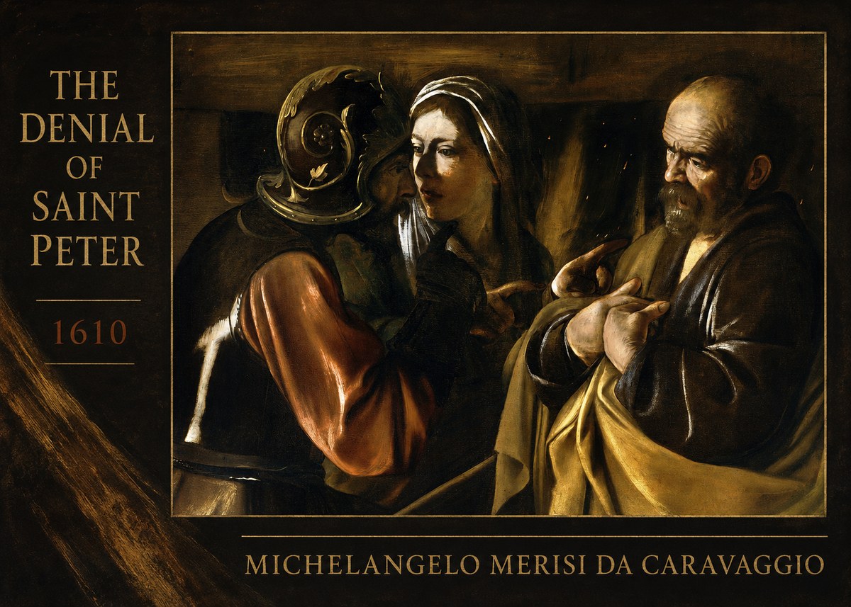 Michelangelo Merisi da Caravaggio The Denial of Saint Peter No2 - Plakát