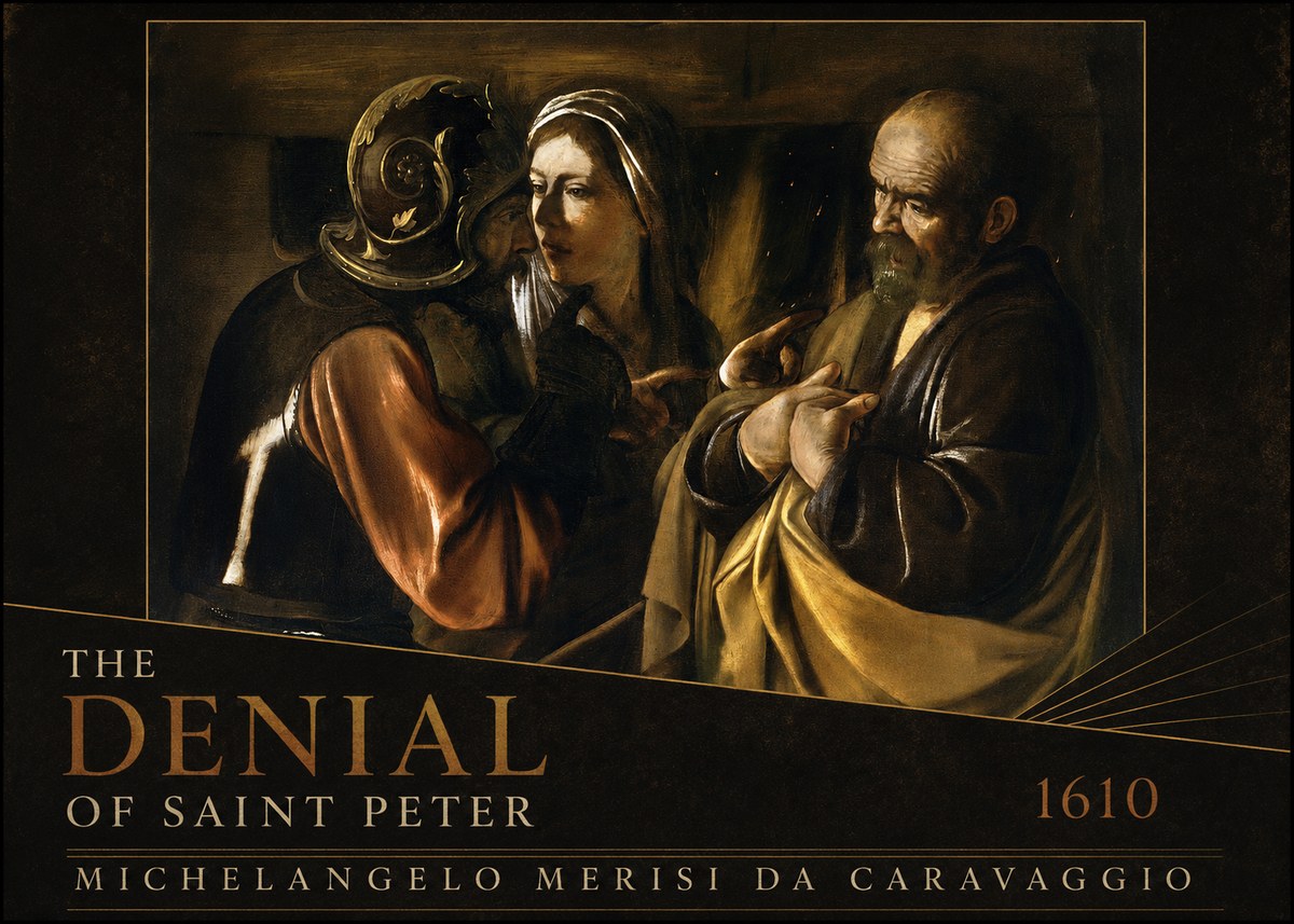 Michelangelo Merisi da Caravaggio The Denial of Saint Peter No3 - Plakát