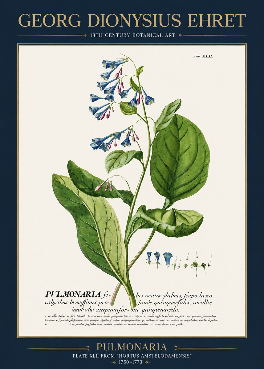 Georg Dionysius Ehret Pulmonaria No3 - Plakát