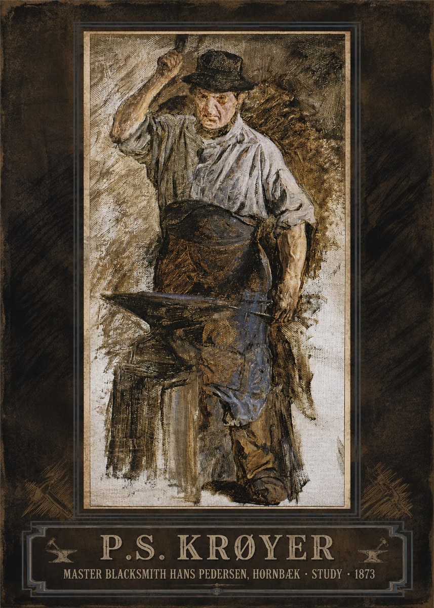 P.S. Krøyer Master Blacksmith Hans Pedersen, Hornbaek · Study · 1873 No5 - Plakát