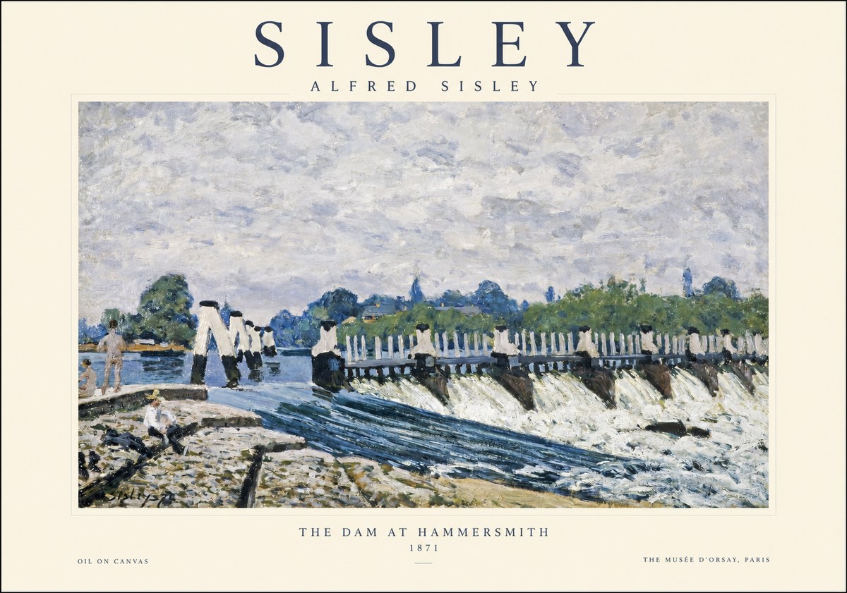 Sisley The Dam at Hammersmith No1 - Plakát