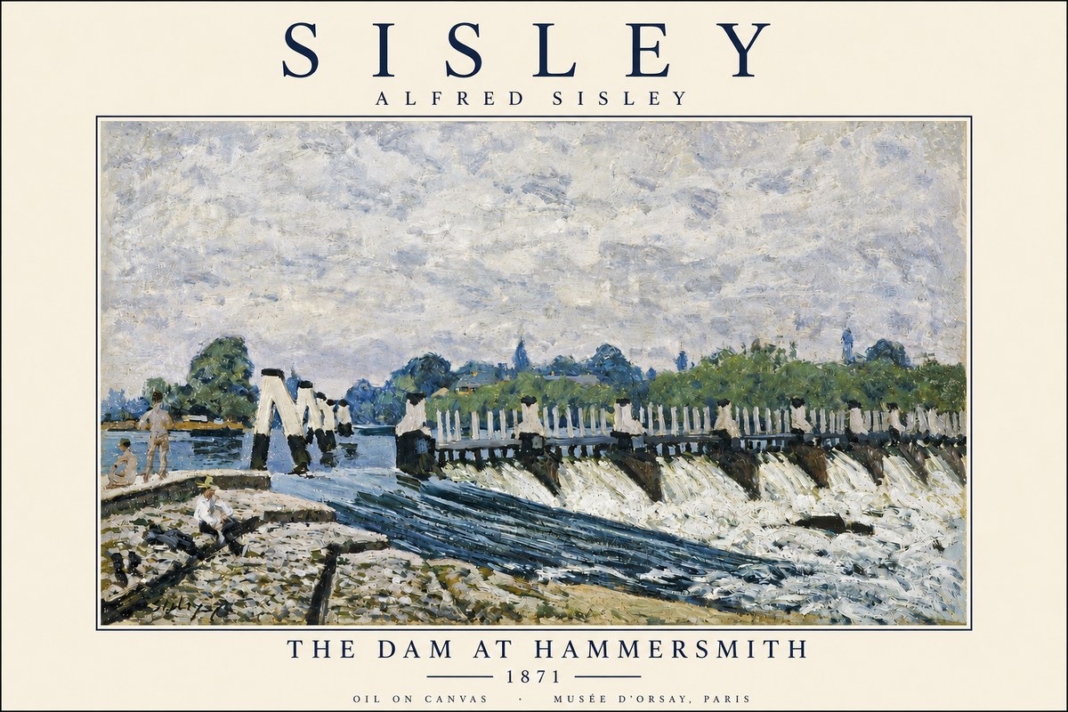 Sisley The Dam at Hammersmith No3 - Plakát
