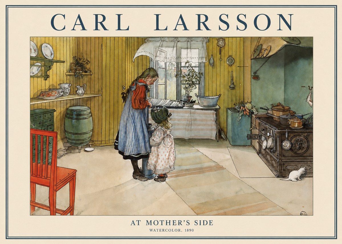Carl Larsson At Mother's Side No1 - Plakát