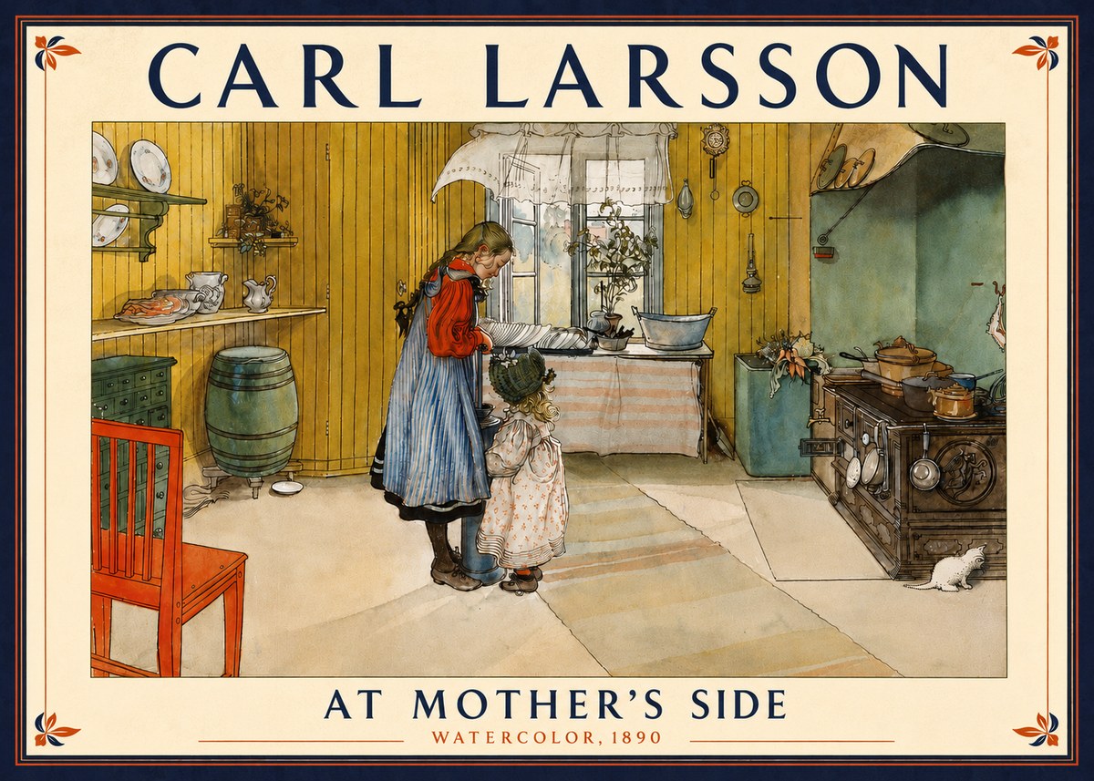 Carl Larsson At Mother's Side No5 - Plakát