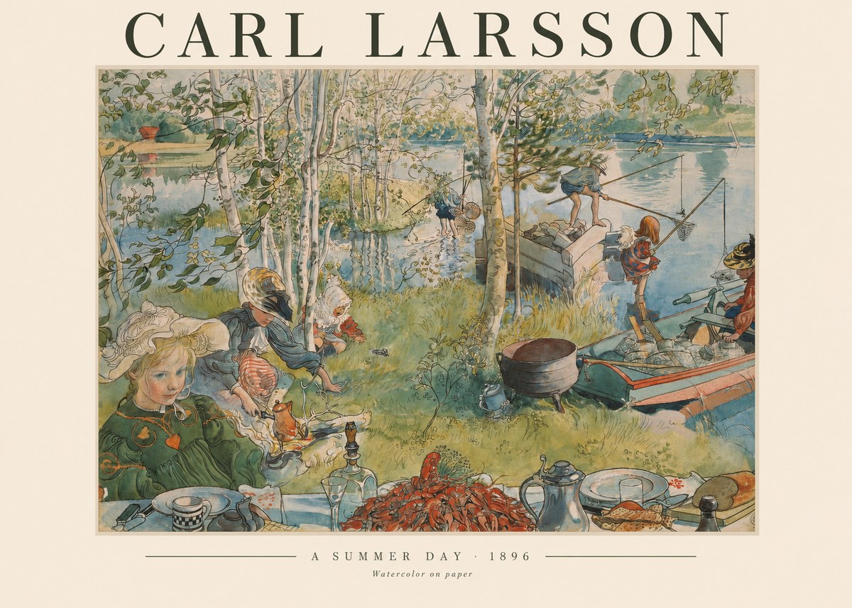 Carl Larsson A Summer Day No1 - Plakát