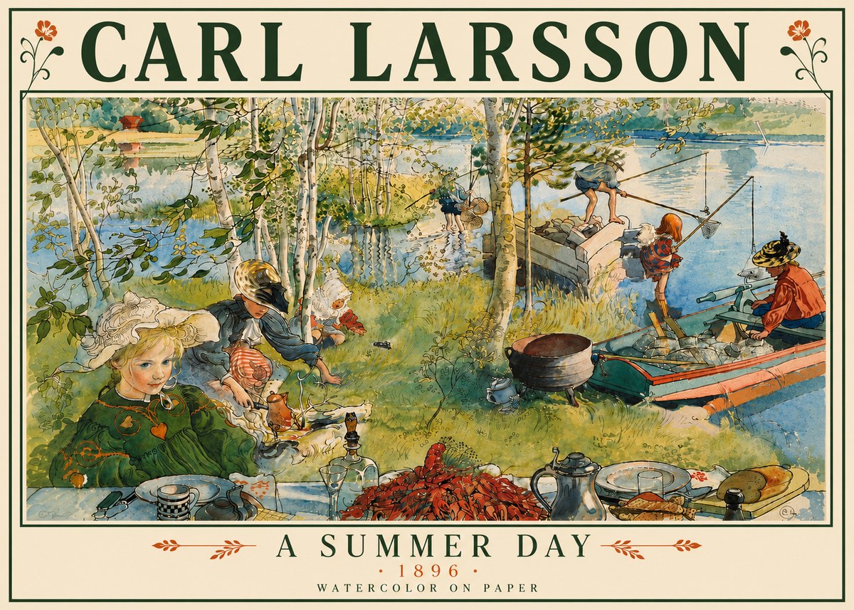Carl Larsson A Summer Day No6 - Plakát