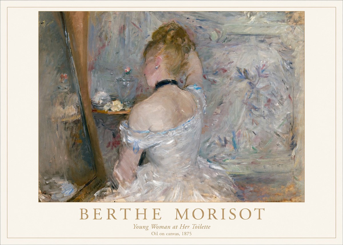 Berthe Morisot Young Woman at Her Toilette No1 - Plakát