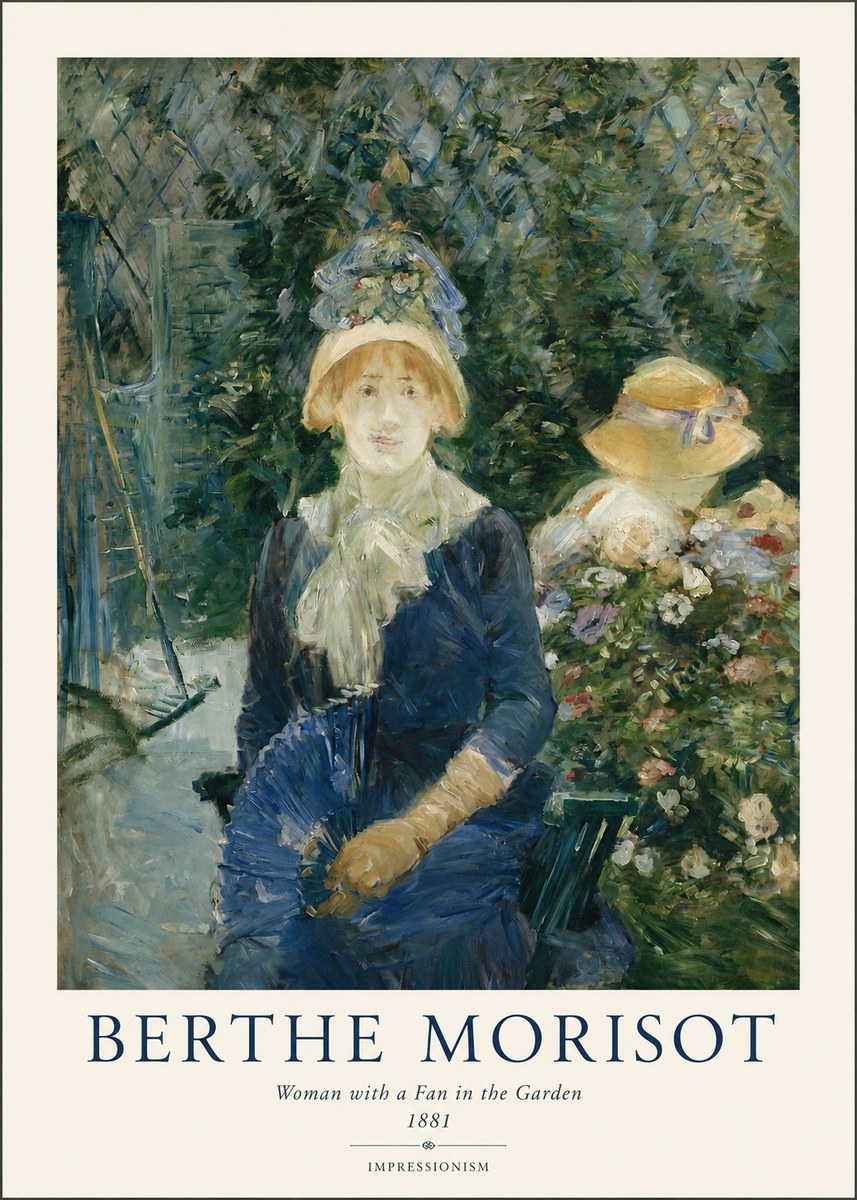 Berthe Morisot Young Woman with a Fan II No2 - Plakát