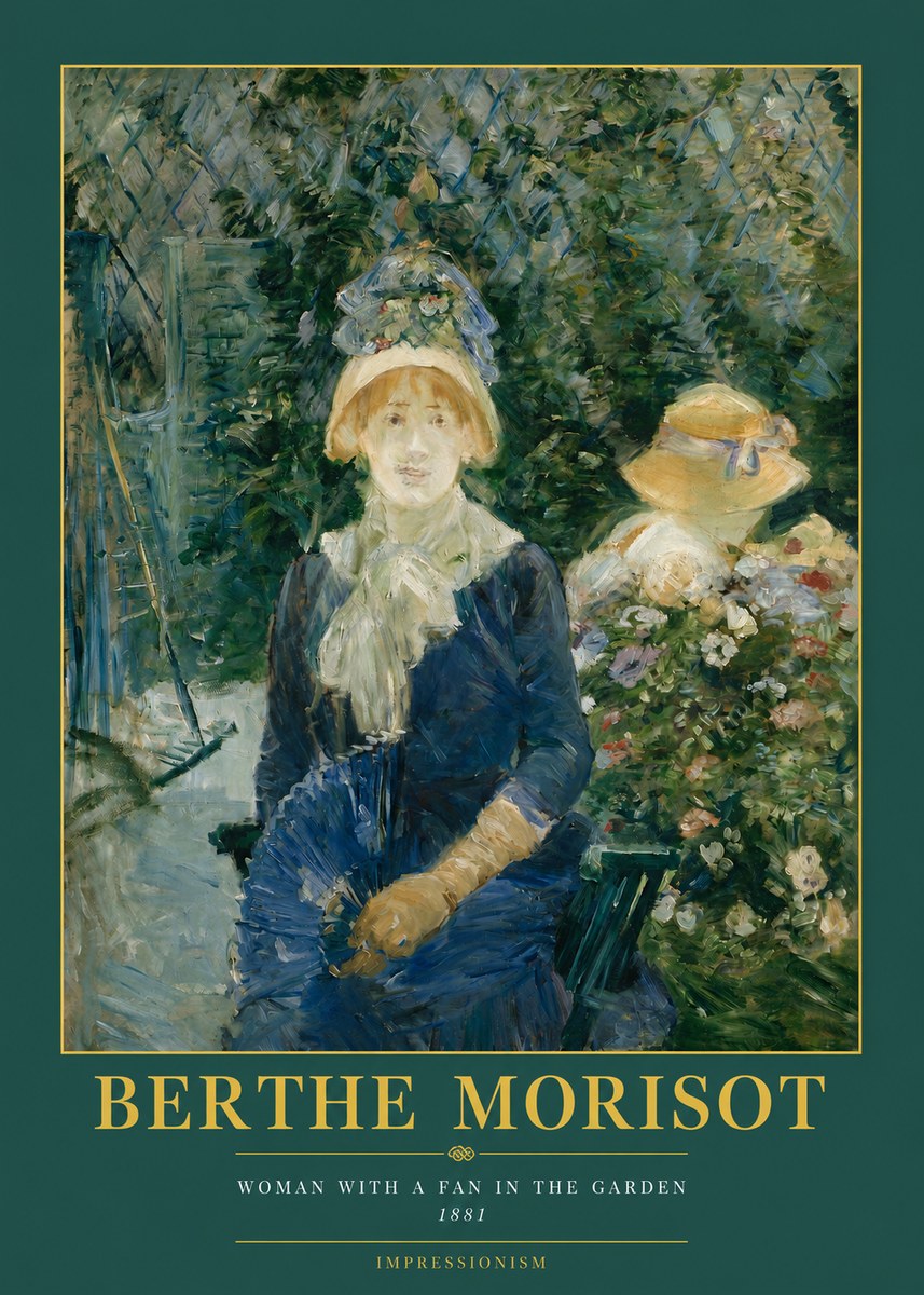 Berthe Morisot Young Woman with a Fan II No3 - Plakát