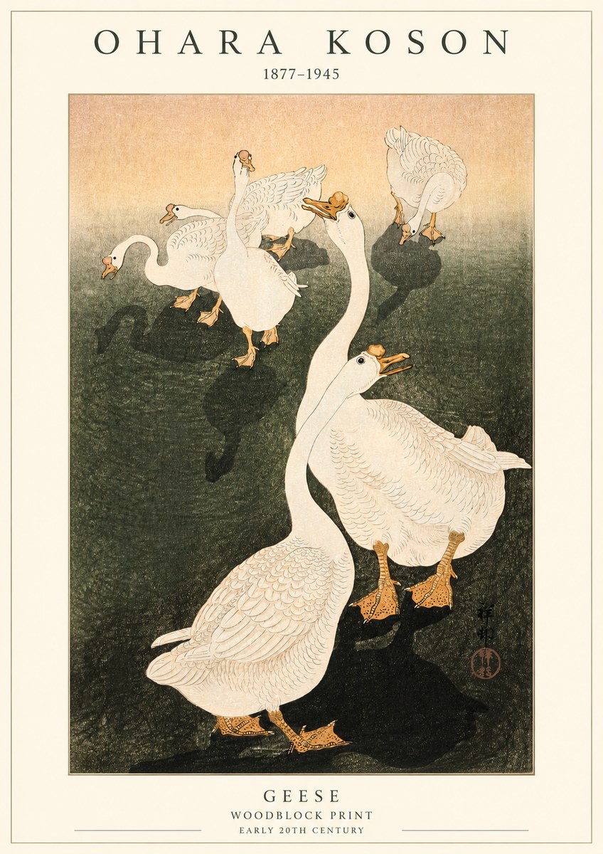 Ohara Koson Geese No1 - Plakát