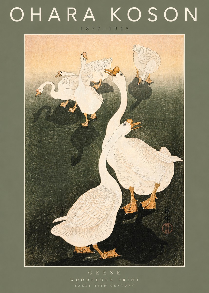 Ohara Koson Geese No2 - Plakát