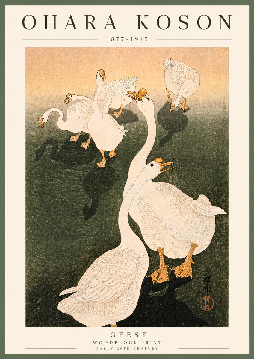 Ohara Koson Geese No6 - Plakát