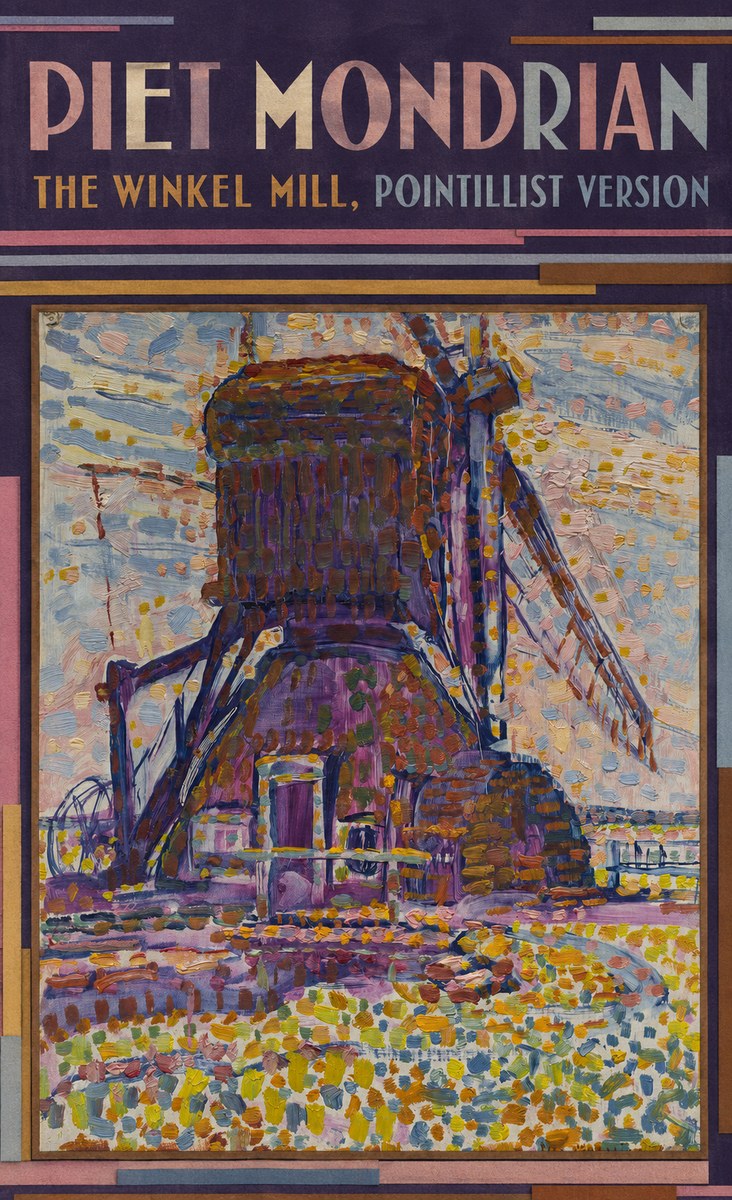 Piet Mondrian The Winkel Mill, Pointillist Version No6 - Plakát