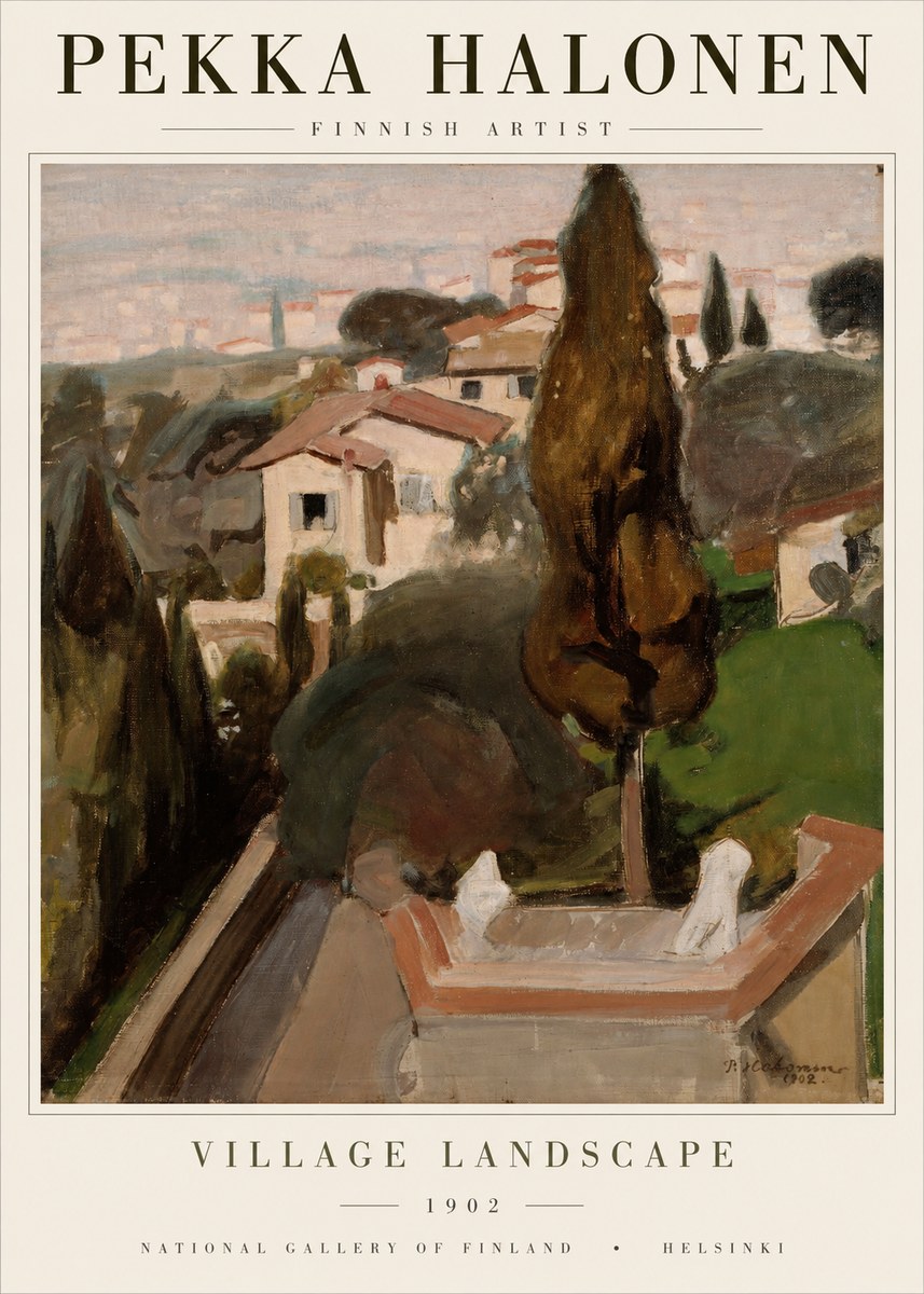 Pekka Halonen Village Landscape No1 - Plakát