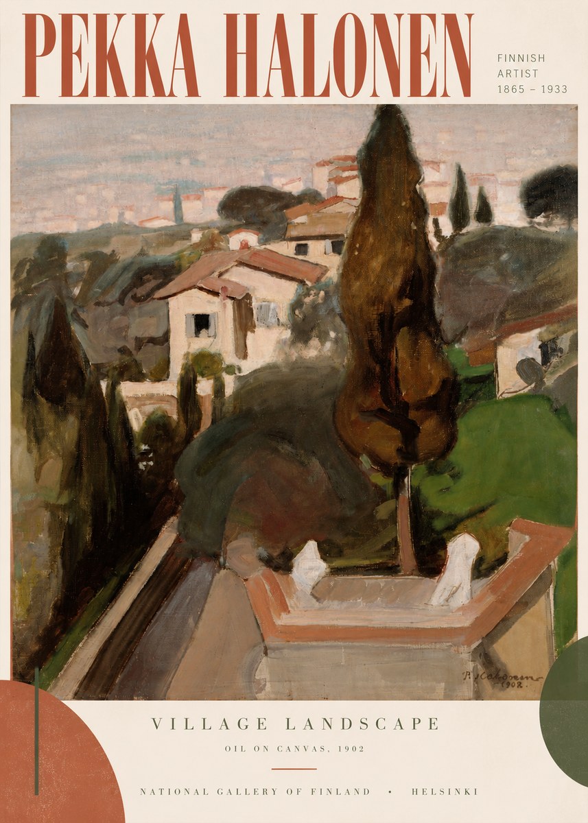 Pekka Halonen Village Landscape No3 - Plakát