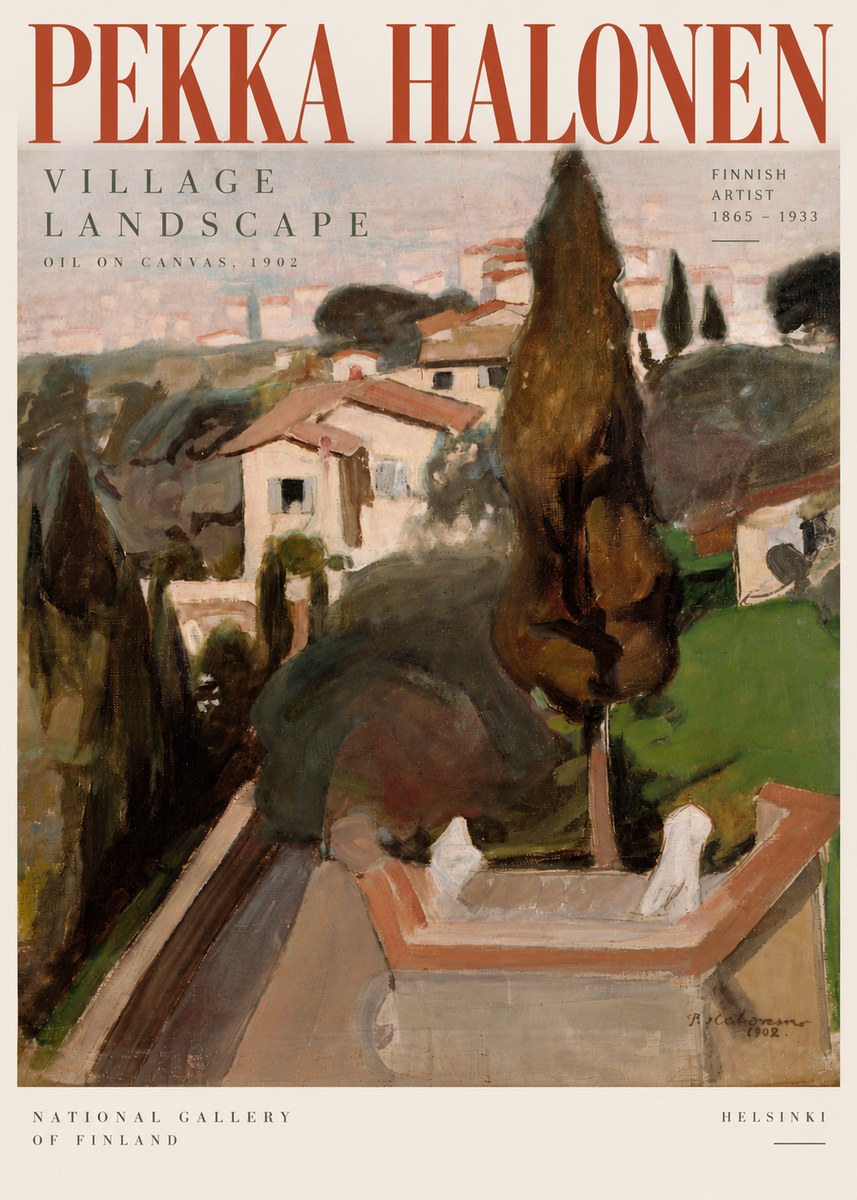 Pekka Halonen Village Landscape No5 - Plakát