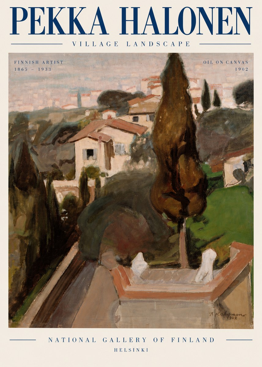 Pekka Halonen Village Landscape No6 - Plakát