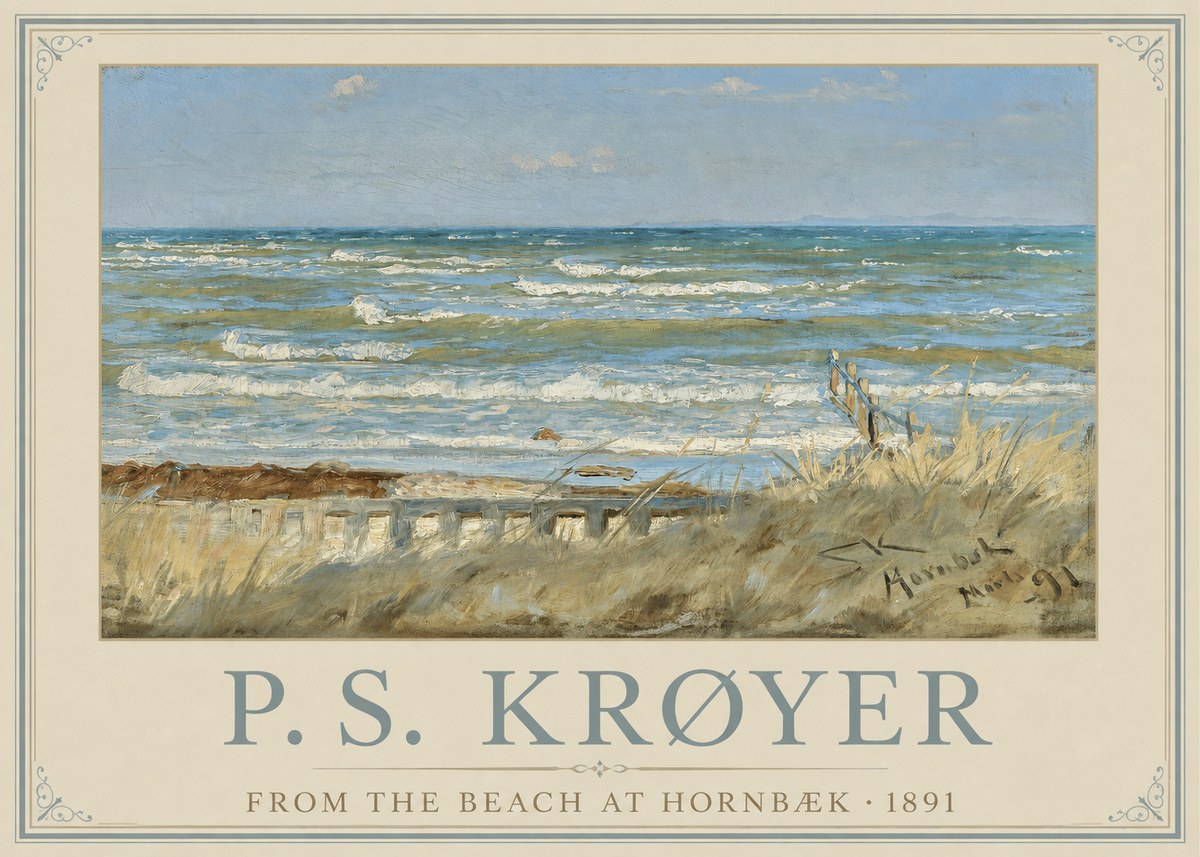 P.S. Krøyer From the Beach at Hornbæk · 1891 No1 - Plakát