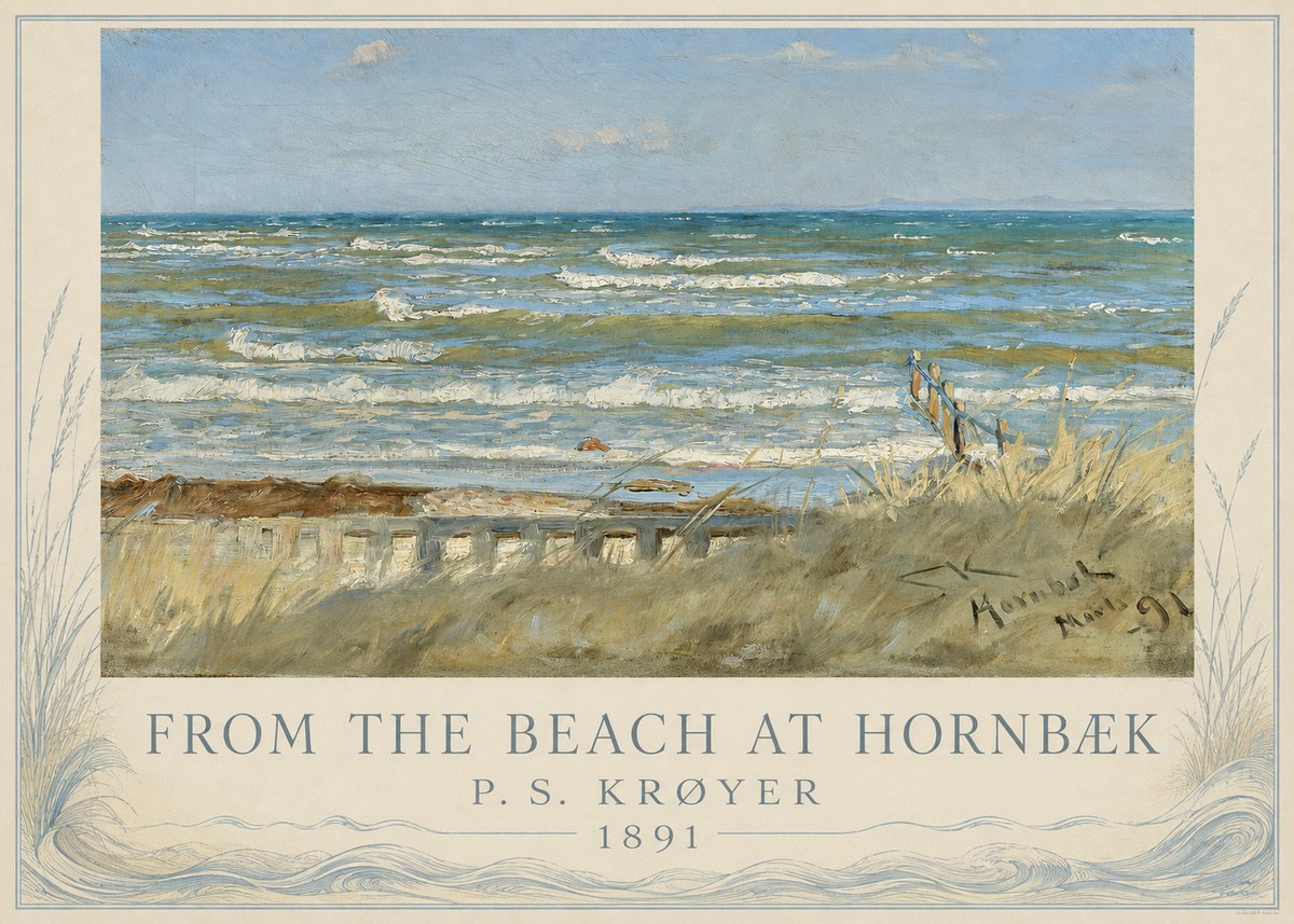 P.S. Krøyer From the Beach at Hornbæk · 1891 No3 - Plakát