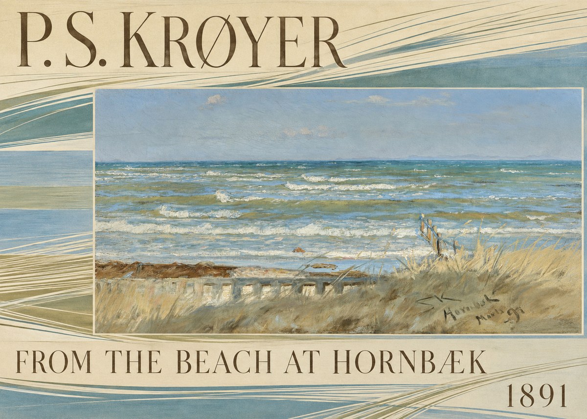 P.S. Krøyer From the Beach at Hornbæk · 1891 No6 - Plakát