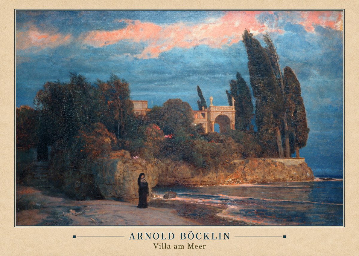 Arnold Böcklin Villa Am Meer No4 - Plakát
