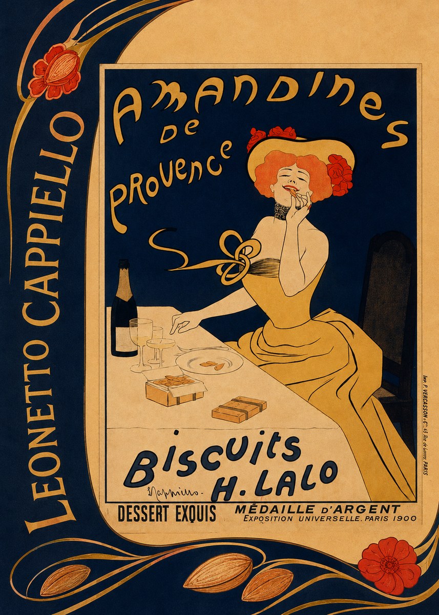Leonetto Cappiello Amandines De Provence Biscuits H. Lalo I No2 - Plakát